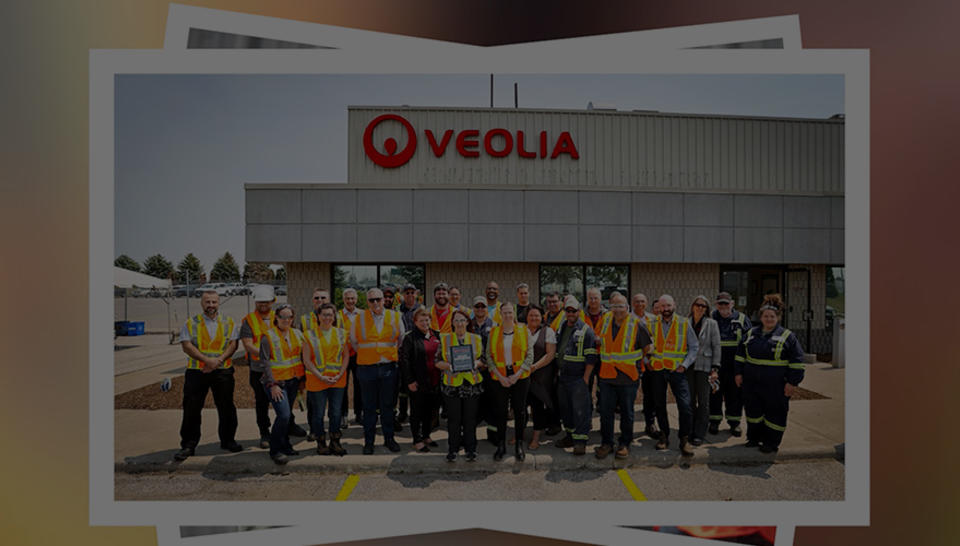 The Veolia team celebrates the reopening of the Chatham, Ontario facility
