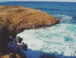 Cliffs over Puerto Rico coastline.