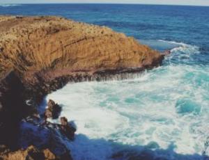 Cliffs over Puerto Rico coastline.