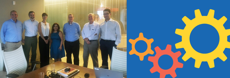 Winners Selected in the Generating Innovation Crowdsourcing Challenge Seven Veolia employees posing in conference room after Crowdsourcing Challenge.